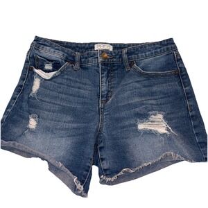 Sofia Jeans Denim Shorts Women's Size 4 Cut Offs Distressed Mid Rise 5 Pockets